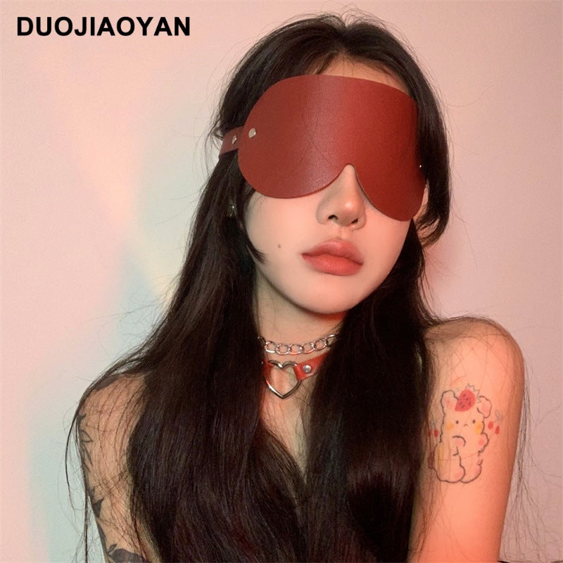 Leather Eye Mask for Cosplay and Role Play Accessories - back view