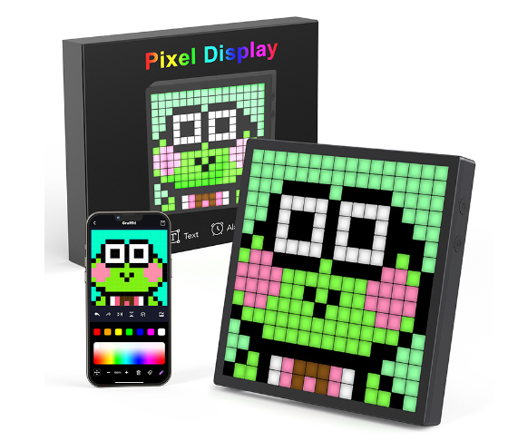 LED Bluetooth Pixel Screen Ambient Light & Clock (One) - detail view
