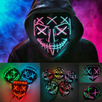 LED Glowing Cosplay Skull Mask for Parties and Holidays - front view