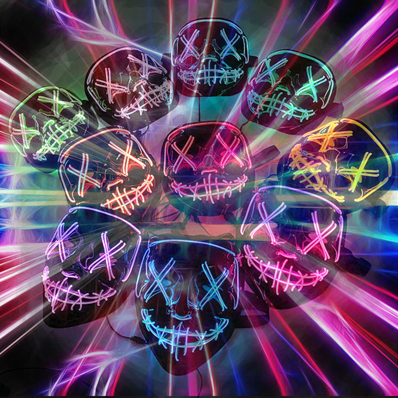 LED Glowing Cosplay Skull Mask for Parties and Holidays - detail view