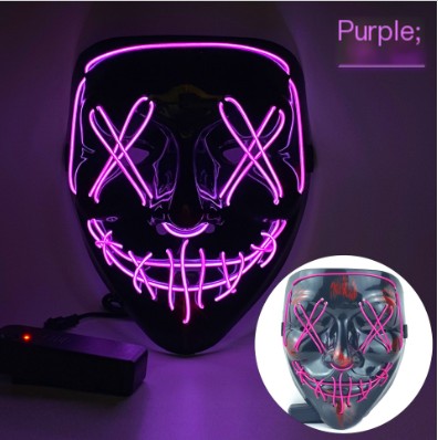 LED Glowing Cosplay Skull Mask for Parties and Holidays - back view