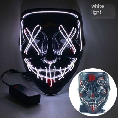 LED Glowing Cosplay Skull Mask for Parties and Holidays - close-up