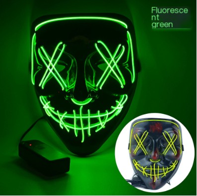 LED Glowing Cosplay Skull Mask for Parties and Holidays - scale view