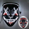 LED Neon Halloween Mask for Cosplay Costume - detail view