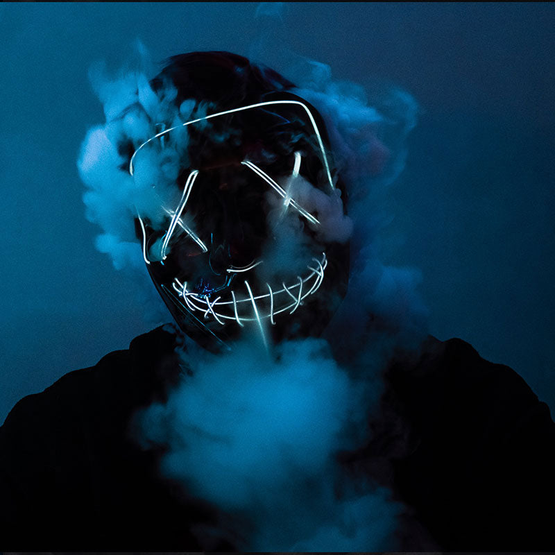 LED Neon Halloween Mask for Cosplay Costume - side view