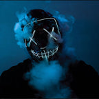 LED Neon Halloween Mask for Cosplay Costume - side view