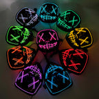 LED Neon Halloween Mask for Cosplay Costume - back view