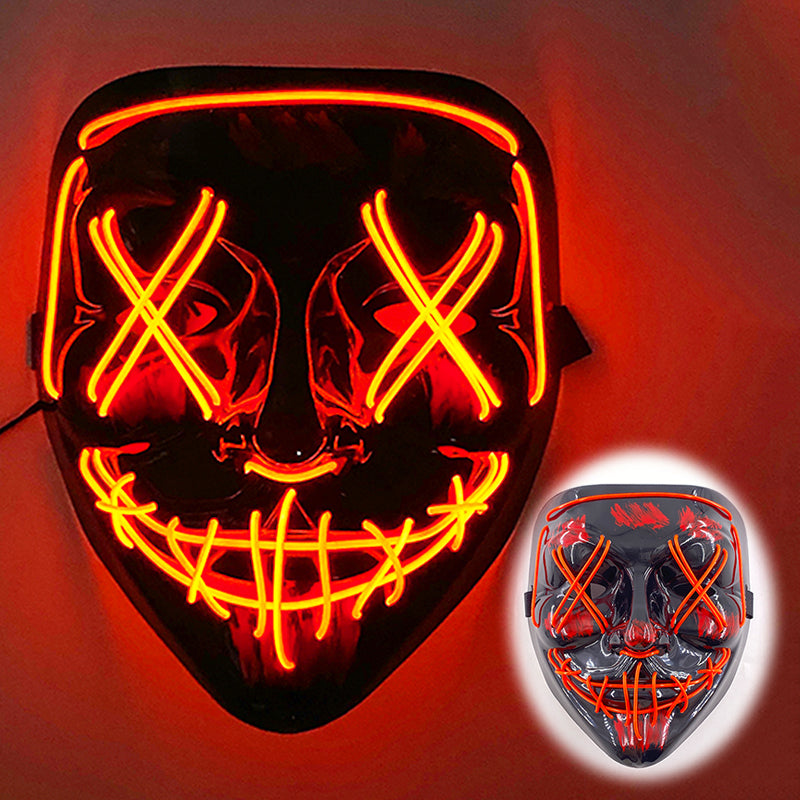 LED Neon Halloween Mask for Cosplay Costume - packaging view