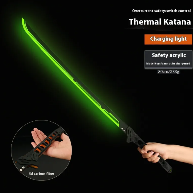 Light-Up Samurai Katana Prop - scale view