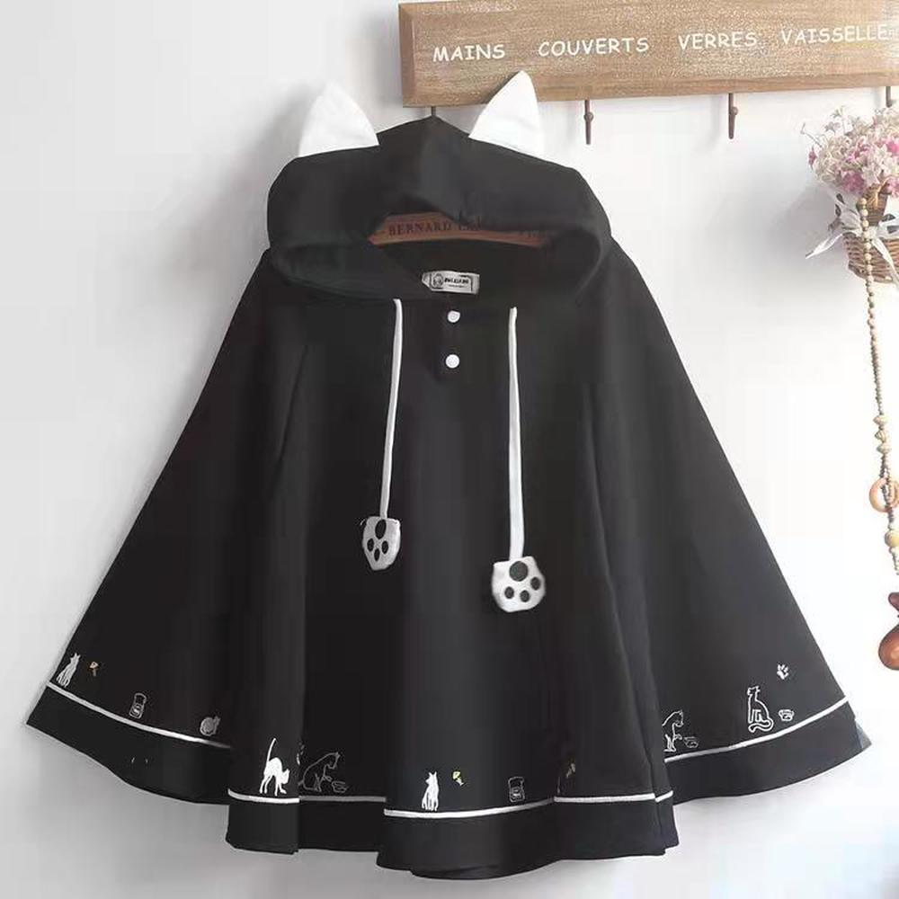 Lolita Harajuku Hooded Cape and Batwing Sweater - front view