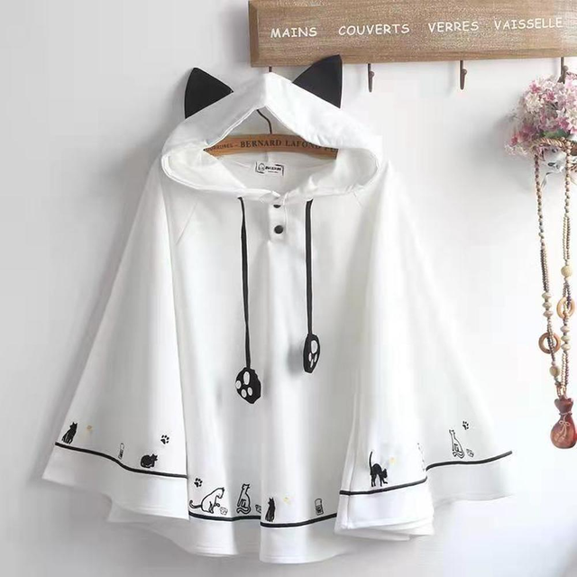 Lolita Harajuku Hooded Cape and Batwing Sweater - side view