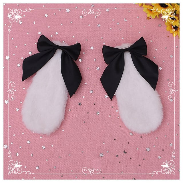 Lolita Headdress with Bow Side Clip - detail view