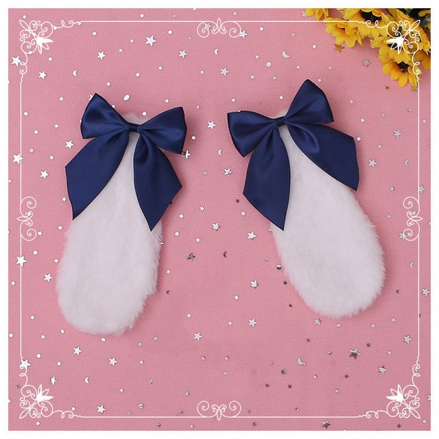 Lolita Headdress with Bow Side Clip - styled view