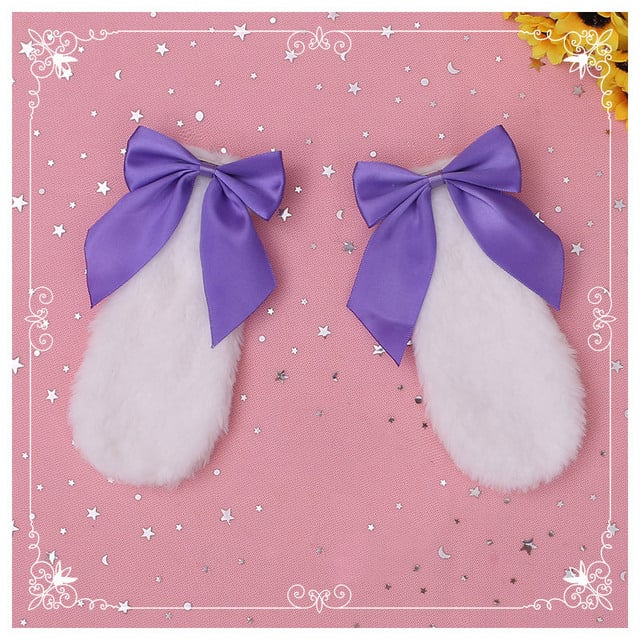 Lolita Headdress with Bow Side Clip - close-up