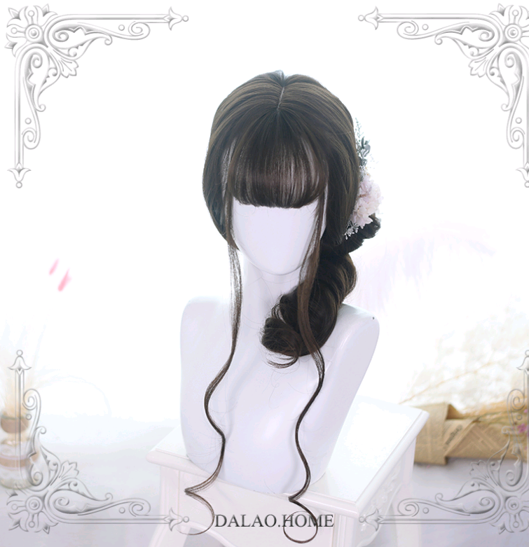 Lolita Long Wavy Hair Wig with Bangs, 65cm - front view