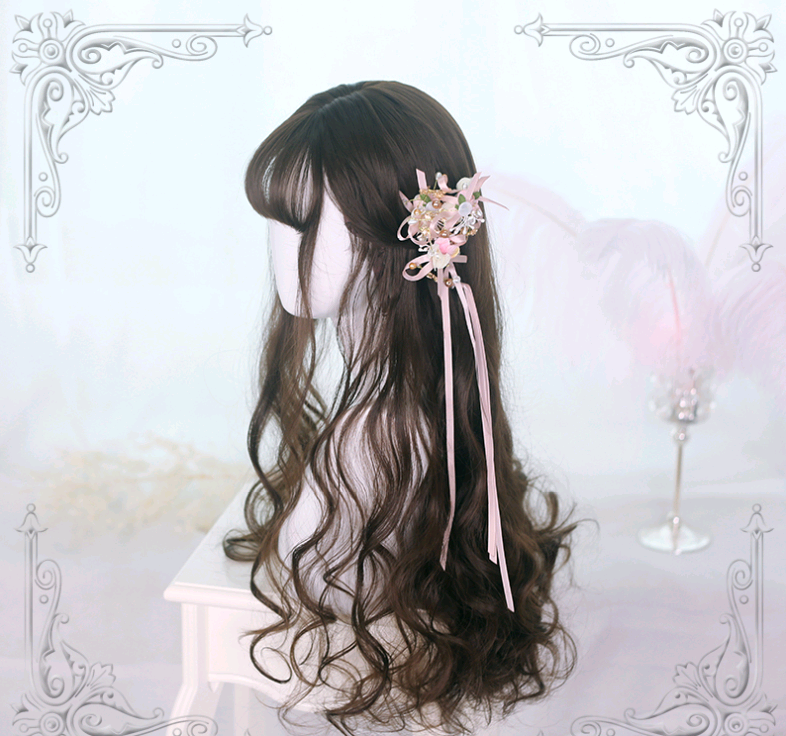 Lolita Long Wavy Hair Wig with Bangs, 65cm - styled view