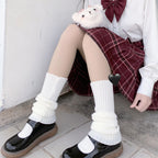 Lolita Sweet Hairy Ball Stockings and Kneepads - close-up