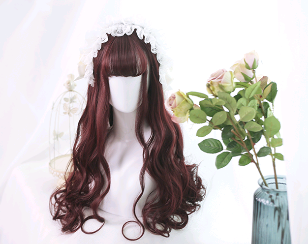 Lolita Wig, 65cm White Linen Large Curl Hairpiece - detail view