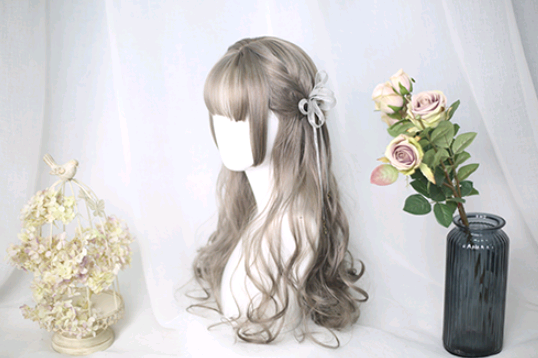 Lolita Wig 65cm with Long Curly Bangs and Hair - scale view
