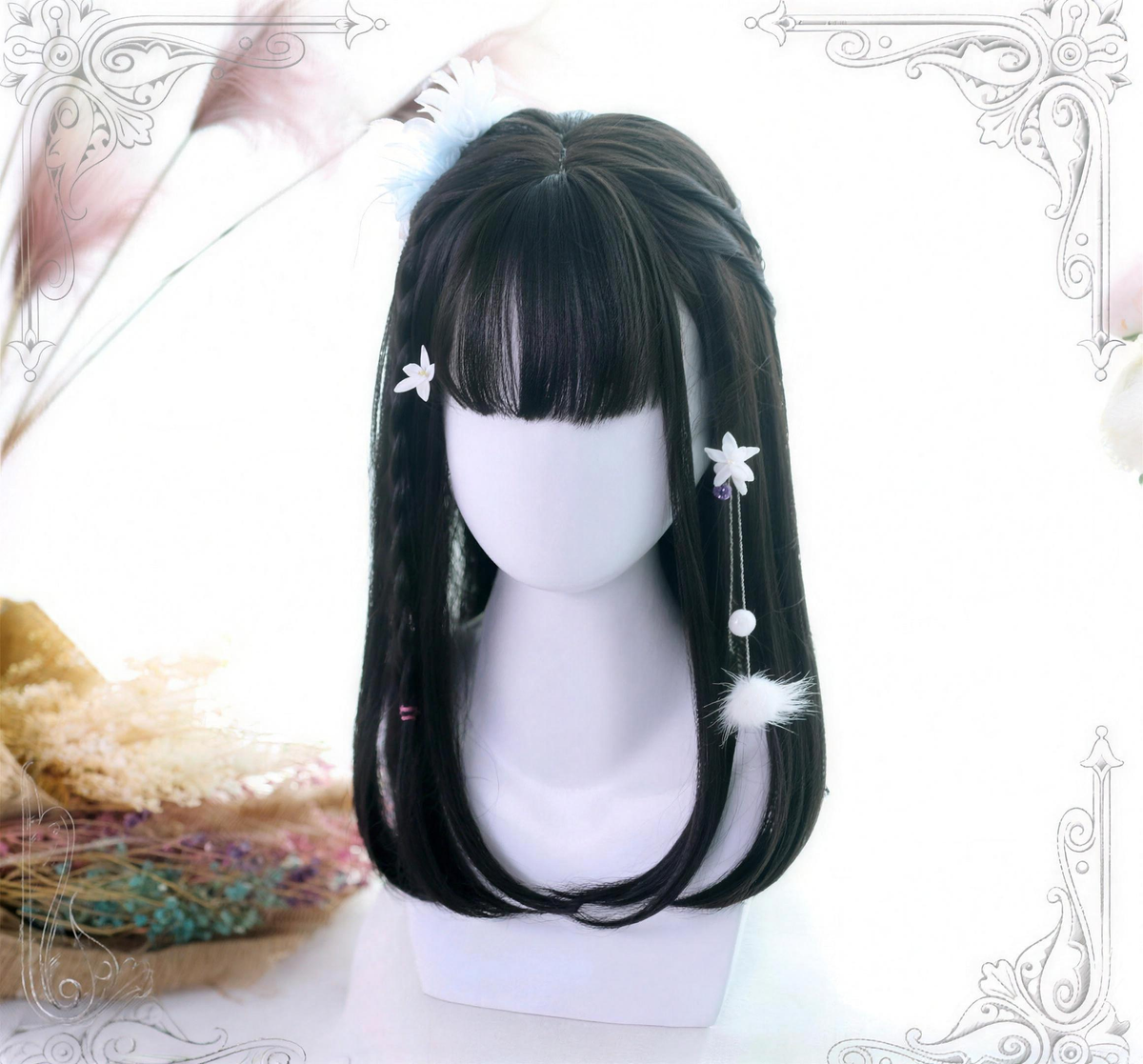 Lolita Wigs - Mid-Length Straight Hair Wig - front view