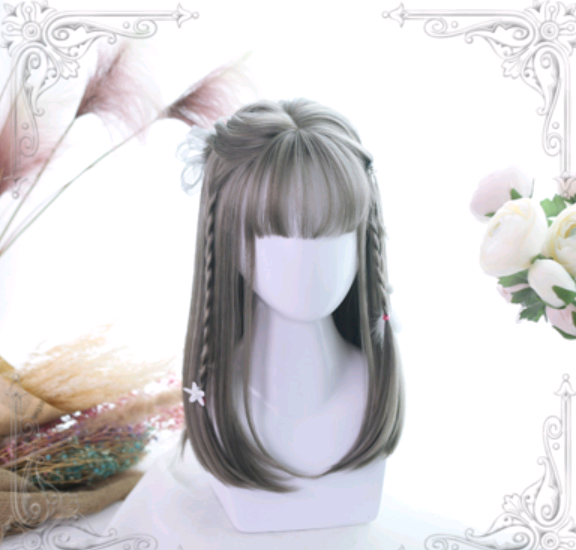 Lolita Wigs - Mid-Length Straight Hair Wig - detail view