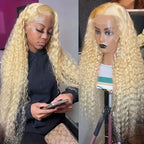 Long Curly Hair Front Lace Wig - side view