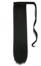Long Straight Wig with Natural Look Ponytail (High Temp) - front view