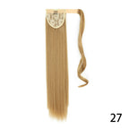 Long Straight Wig with Natural Look Ponytail (High Temp) - in use