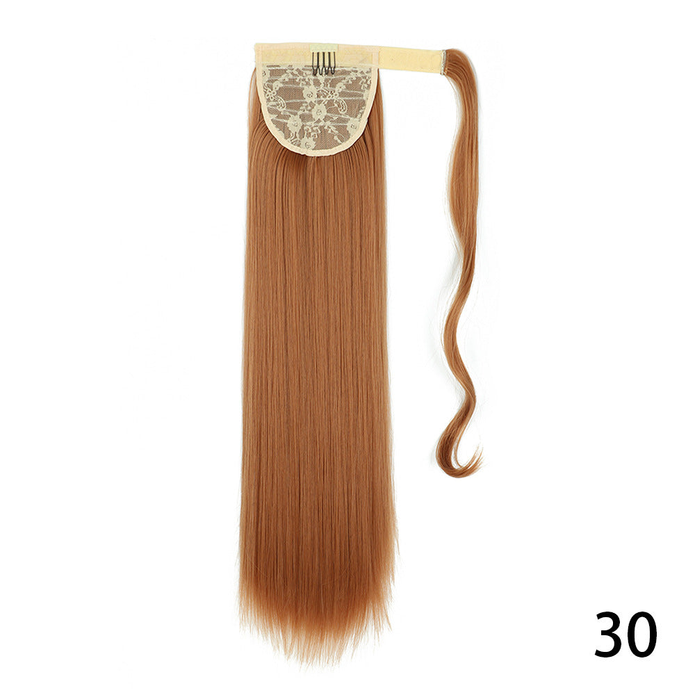 Long Straight Wig with Natural Look Ponytail (High Temp) - front view