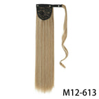 Long Straight Wig with Natural Look Ponytail (High Temp) - detail view
