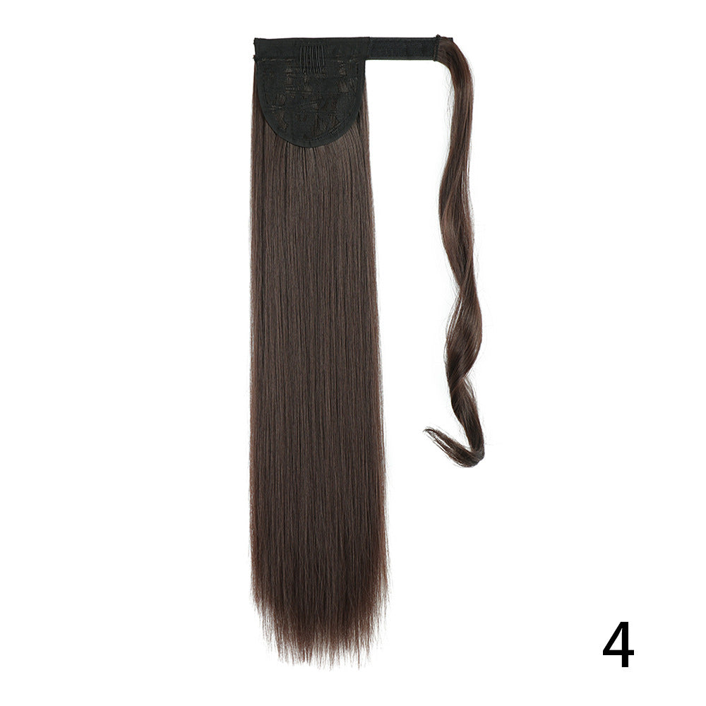 Long Straight Wig with Natural Look Ponytail (High Temp) - side view