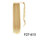 Long Straight Wig with Natural Look Ponytail (High Temp) - back view