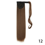 Long Straight Wig with Natural Look Ponytail (High Temp) - close-up