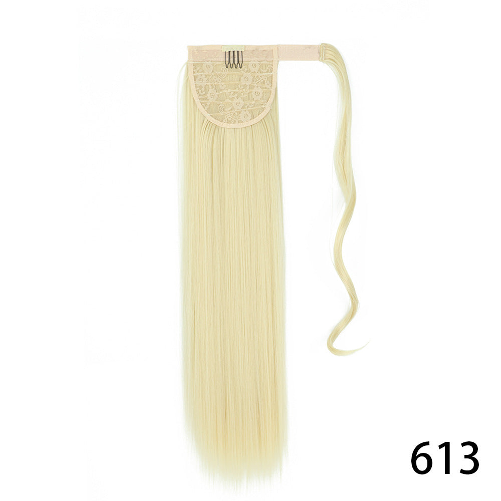 Long Straight Wig with Natural Look Ponytail (High Temp) - scale view