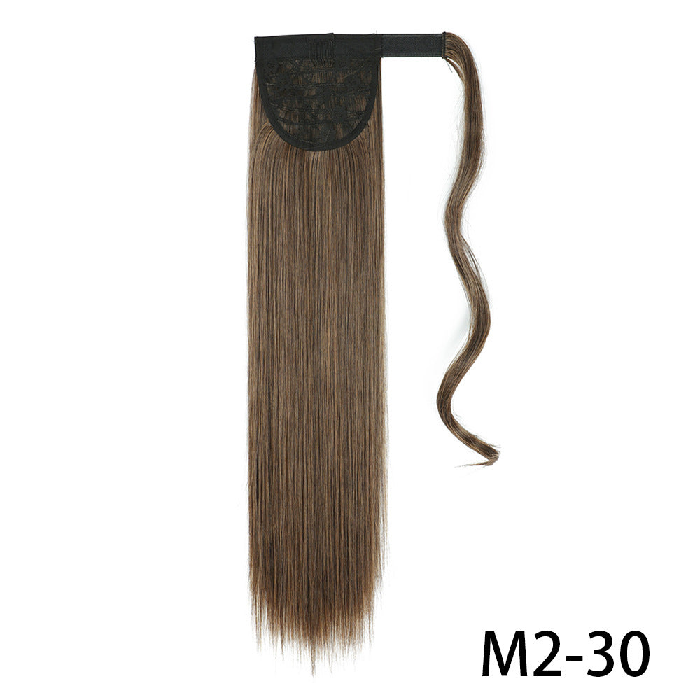 Long Straight Wig with Natural Look Ponytail (High Temp) - packaging view