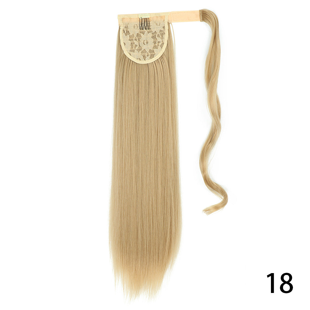Long Straight Wig with Natural Look Ponytail (High Temp) - alternate angle