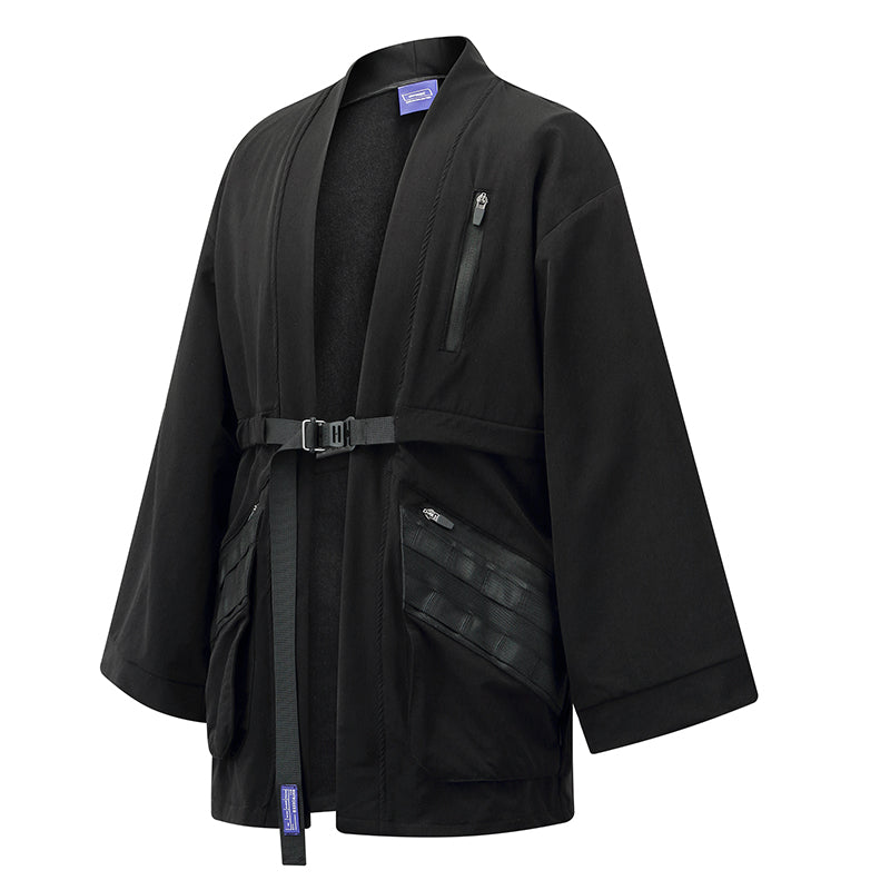 Loose Sleeve Cyberpunk Dark Trench Coat - front view