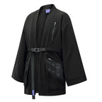 Loose Sleeve Cyberpunk Dark Trench Coat - side view