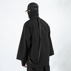 Loose Sleeve Cyberpunk Dark Trench Coat - back view