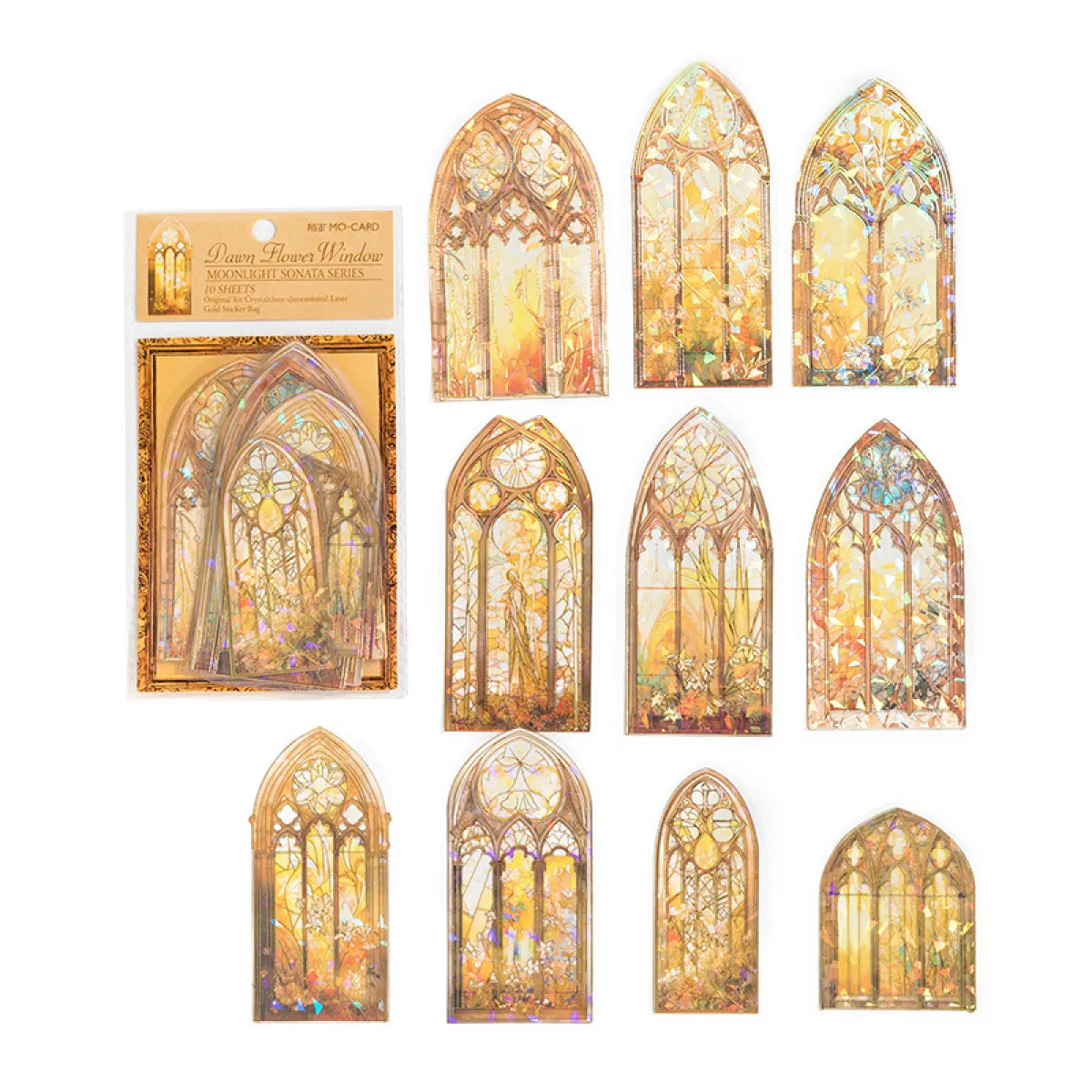 Mocard PET Laser Gold Journal Sticker Pack - back view