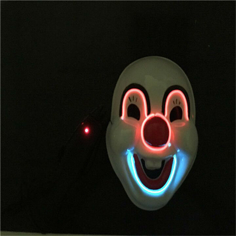 New Glow-in-the-Dark Clown Cosplay Mask Prop - back view
