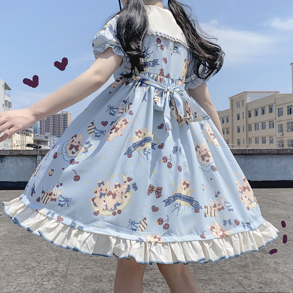 Original Design Japanese Lolita Dress - Moon Island OP - back view