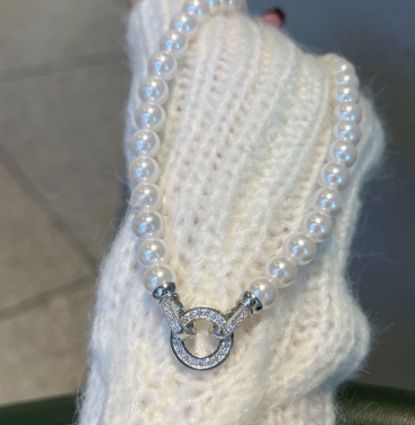 Pearl Clasp Choker - styled view