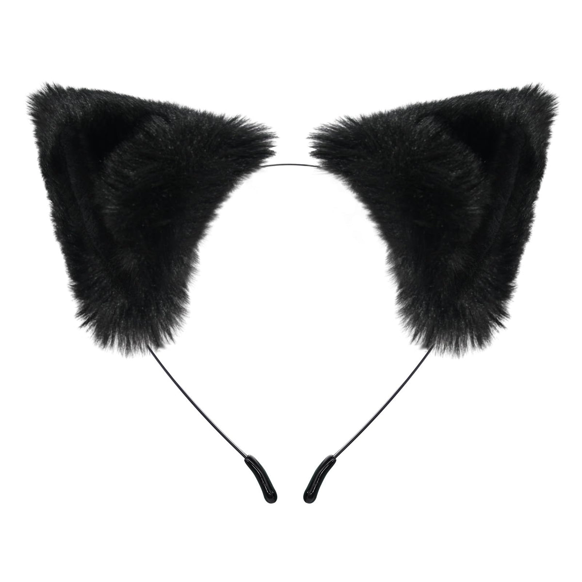 Pedenty Black Cat Ears Headband for Women Girls Halloween Cosplay Cat Costume Faux Fur - side view
