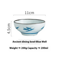 Personality Retro Ceramic Rice Bowl - back view