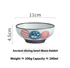 Personality Retro Ceramic Rice Bowl - back view