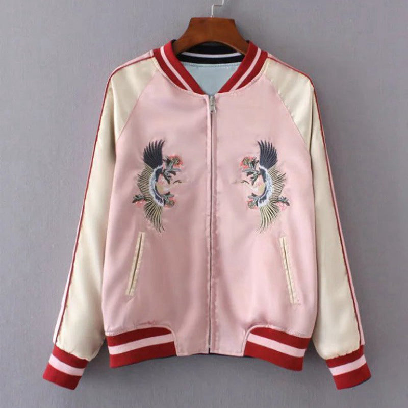 Reversible Tiger Mount Fuji Embroidered Jacket for Women - alternate angle