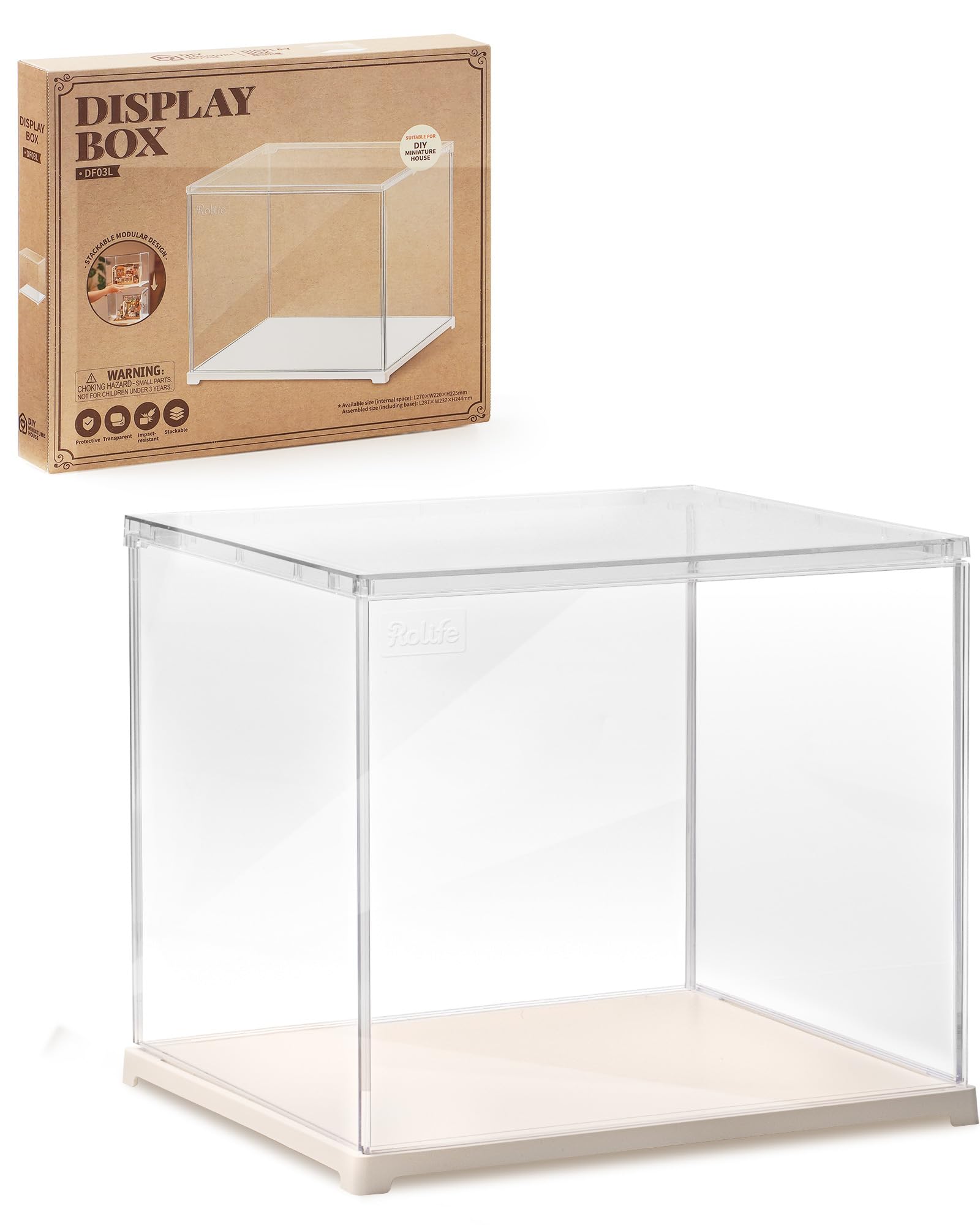 Rowood Display BoxDustproof Acrylic Display Case for Miniature House KitBook Nook3D - detail view