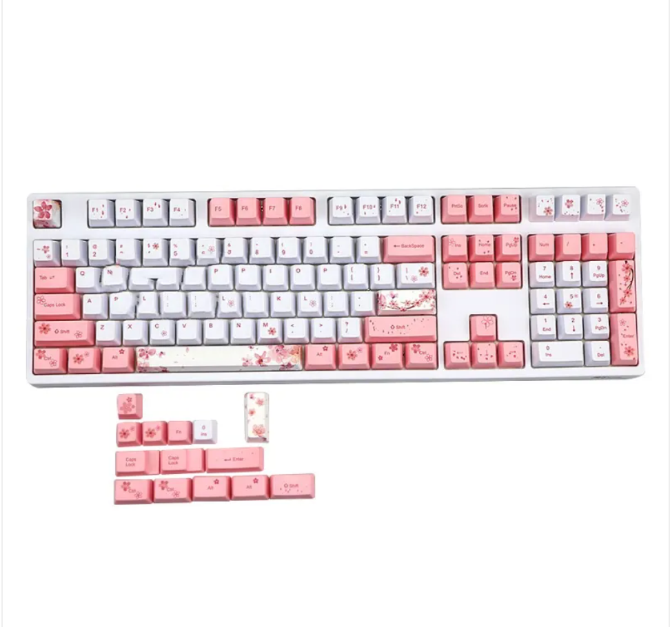 Sakura OEM Height Sublimation Keycap Set - back view