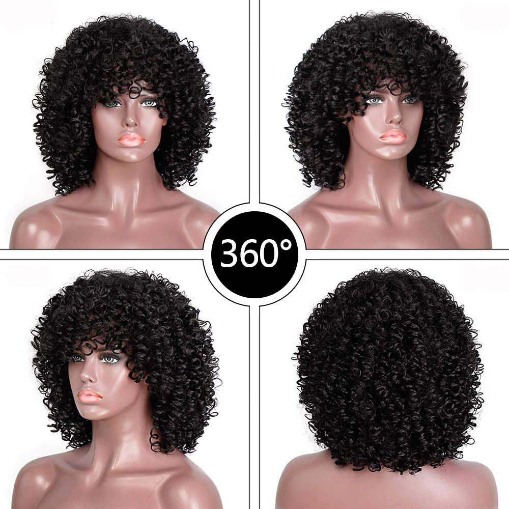 Short Curly Hair Wig for Women - detail view